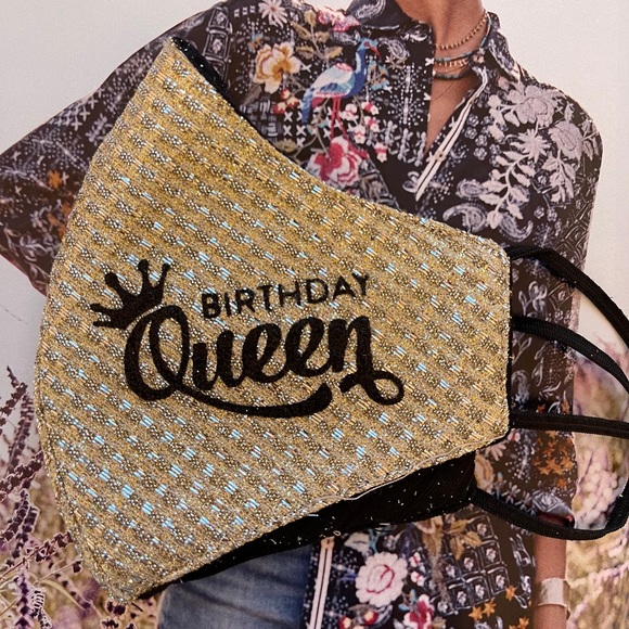 Accessories - Birthday queen blinged face mask
